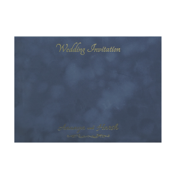 Light Grey Velvet Padded Wedding Card
