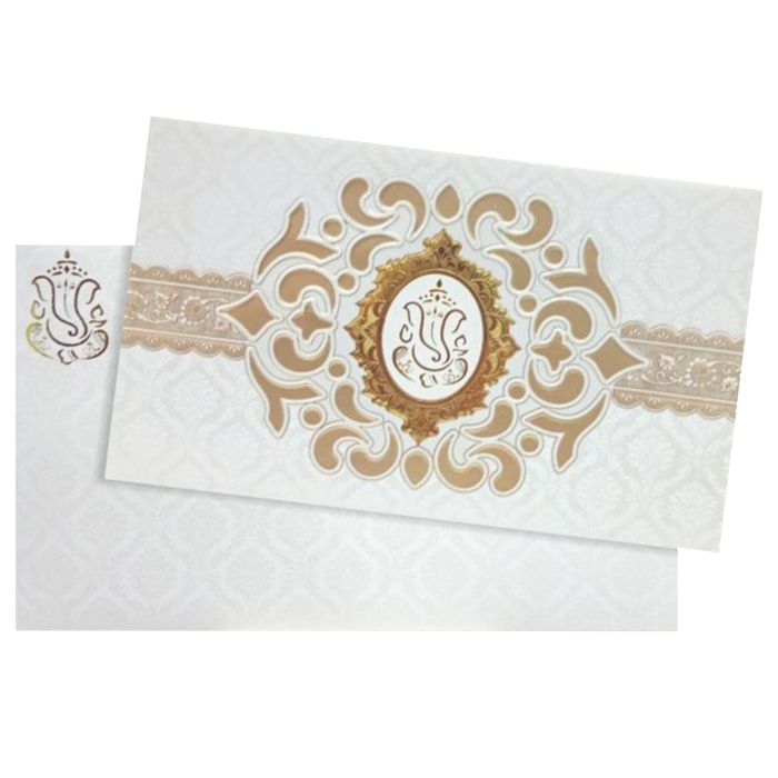Gold Foiling Ganesha Invitation Card-Knk30720