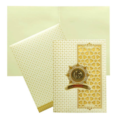 White Laser Cut Nameplate Invitation Card