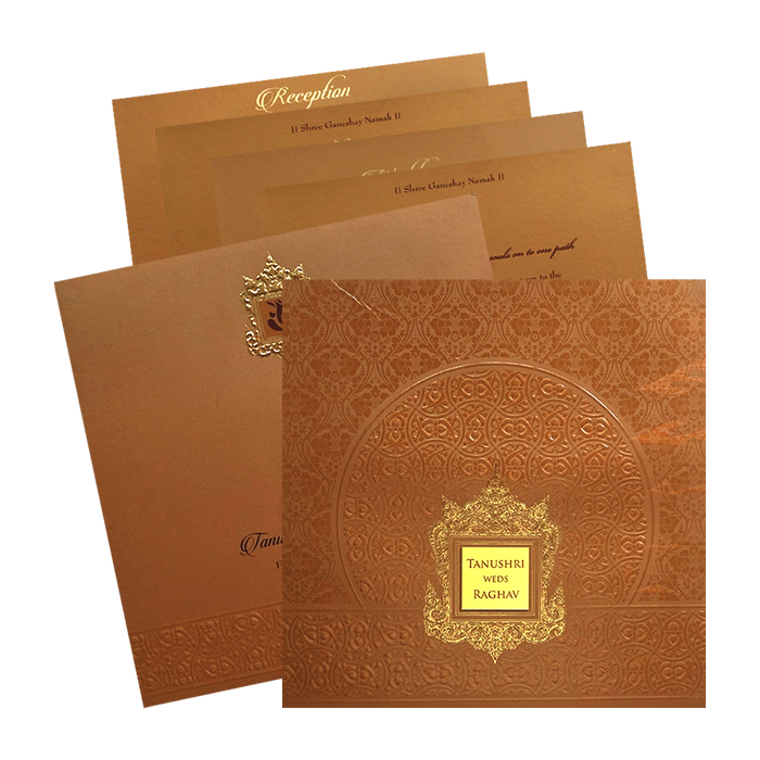 Brown Pattern Wedding Card