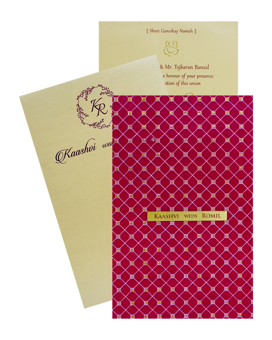 Cream Red Single Wolly Invitation