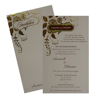 Beige Floral Single Card