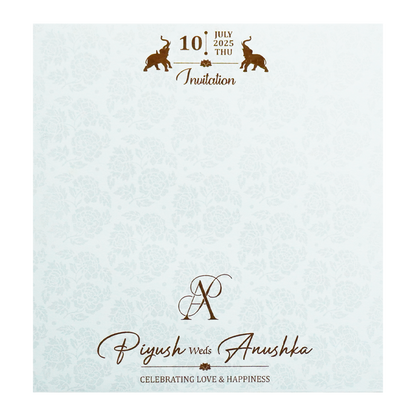White Ganesh Wedding Card