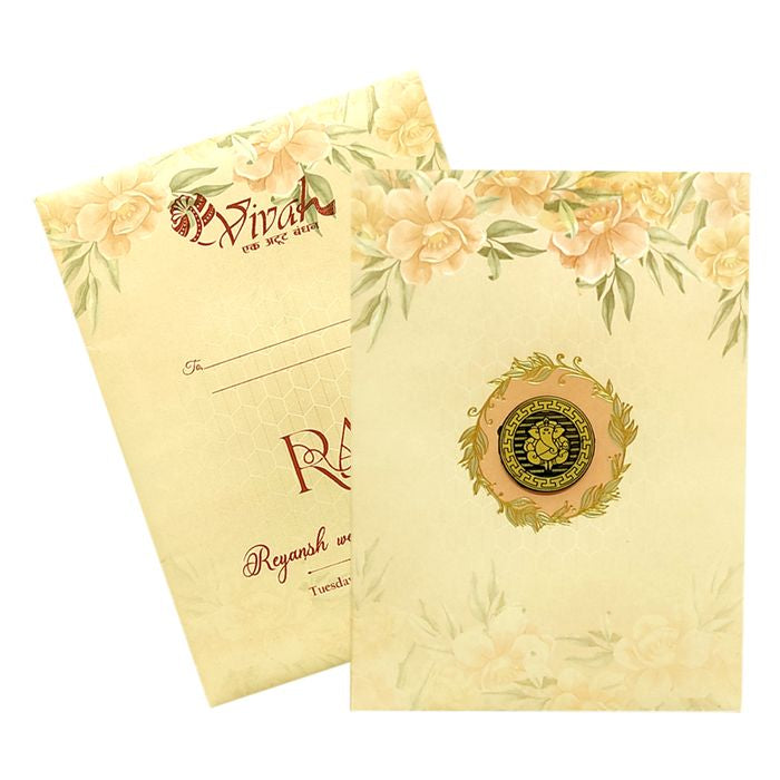 Pale Peach Floral Invitation