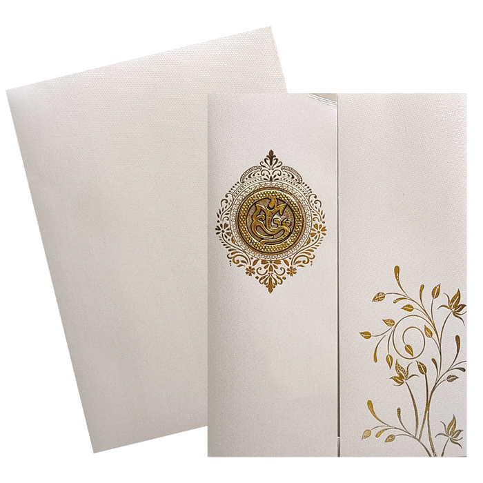 Grey Floral Door Invitation Card