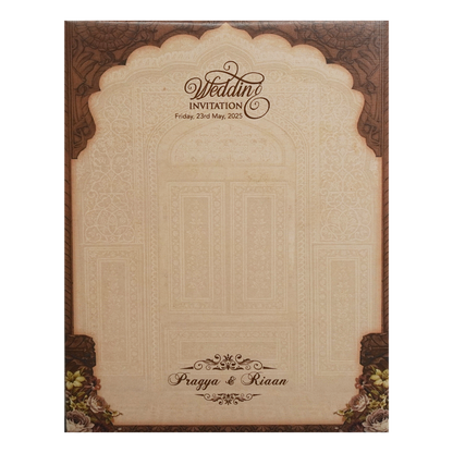 Sandalwood Bride Groom Invitation Card