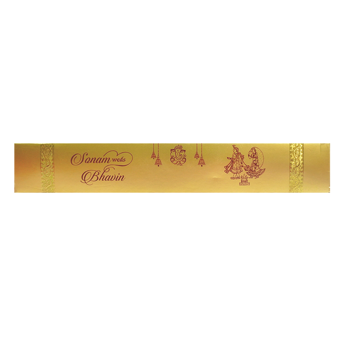 Gold Scroll Wedding Invitation.