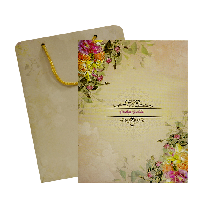 Colourful Cream Classic Offset Invitation Card-KNCA211C