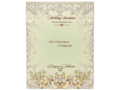 Lavender Floral Designer Padded Invitation Card-KNPO03AP
