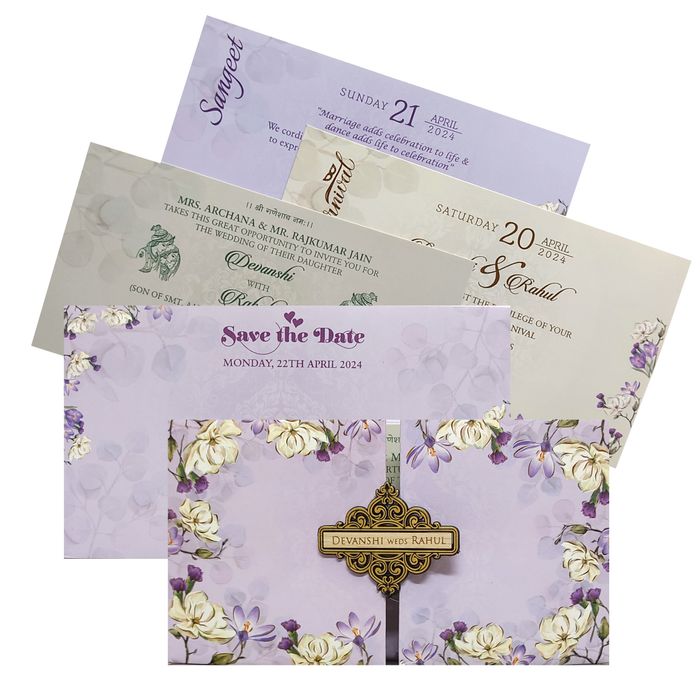 Light Pastel Purple Floral Invitation