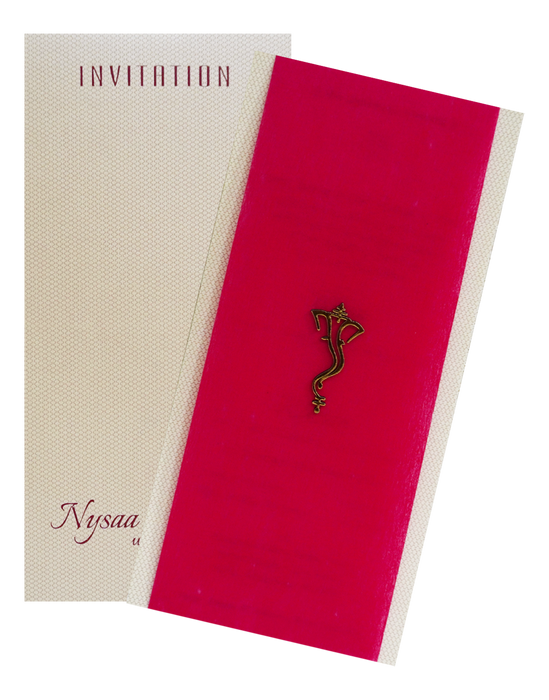 Cream Red Single Invitation Card