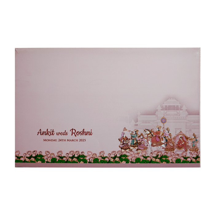 Peach Royal Padded Wedding Invitation
