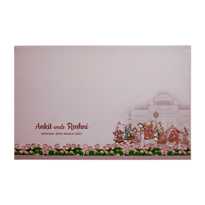 Peach Royal Padded Wedding Invitation