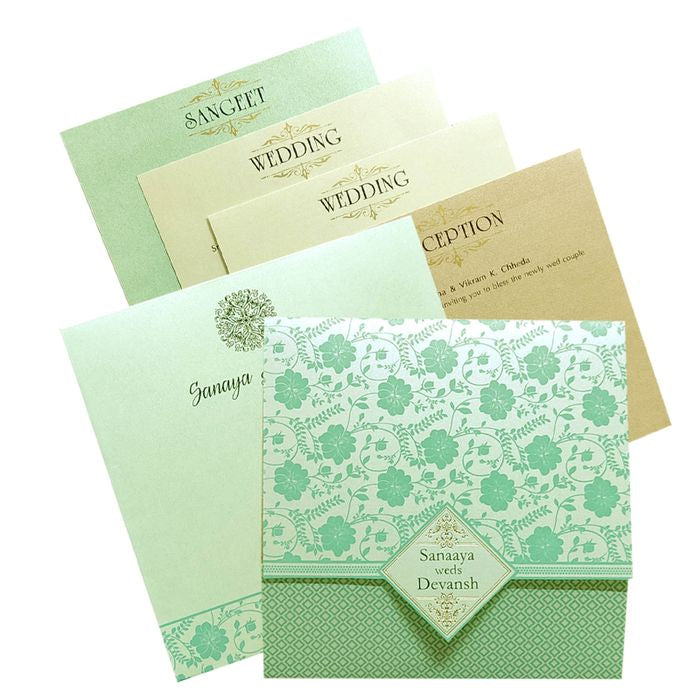 Soft Blue Floral Invitation Card