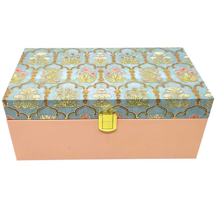 Green Floral Designer Box Invitation-KBX0104