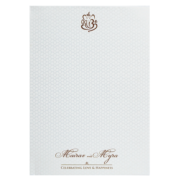 White Pattern Wedding Invitation