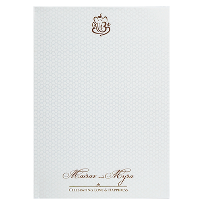 White Pattern Wedding Invitation