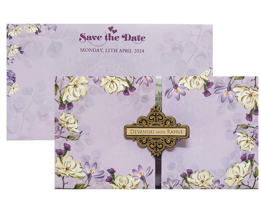Light Pastel Purple Floral Invitation