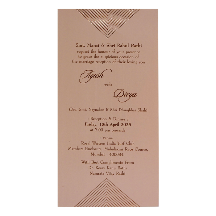 Peach Peacock Single Card