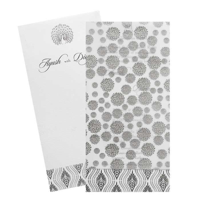 White Tracing Single Sheet Invitation