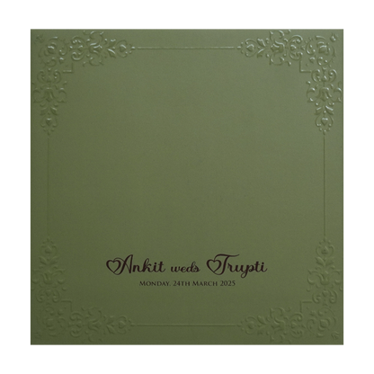 Olive Green MDF Marriage Card