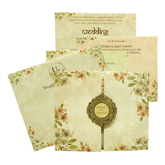 Pale Pinkish Brown Floral invitation