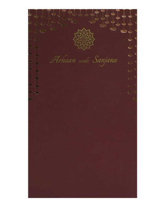 Maroon Single Sheet Invitation Card