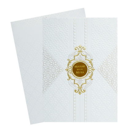 White Acrylic Embossed Wedding Invitation