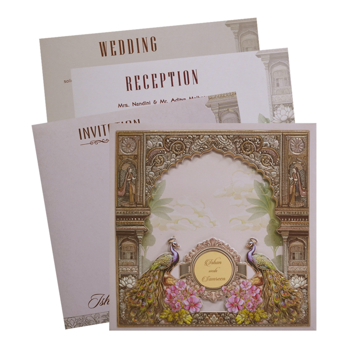 Light Pink Royal Padded Wedding Card