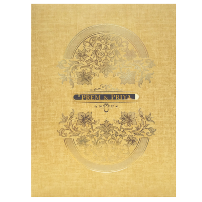 Brown Gold Premium Padded Stiff Board Invitation Card-KNPS9501N