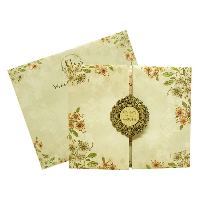 Pale Pinkish Brown Floral invitation
