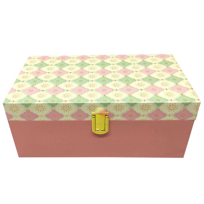 Pink And Green Designer Box Invitation-KBX0103