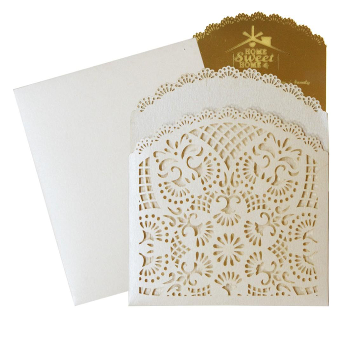 White Laser Cut with Acrylic Wedding Card