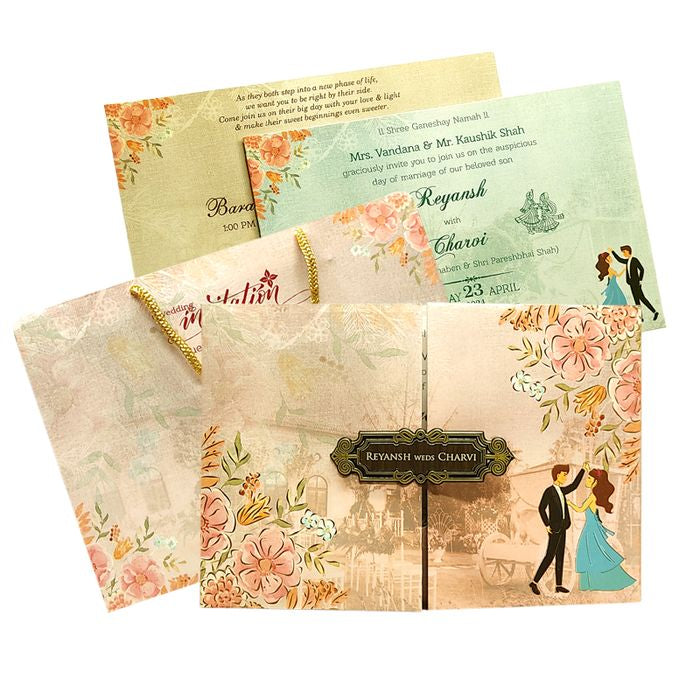 Pale Pink Wedding Card