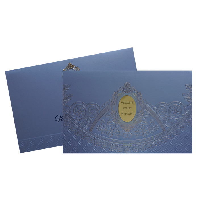 Light Blue Design Wedding Card