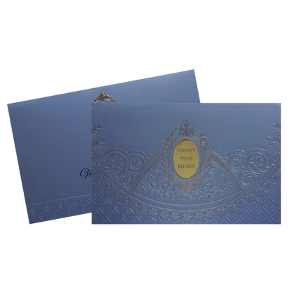 Light Blue Design Wedding Card
