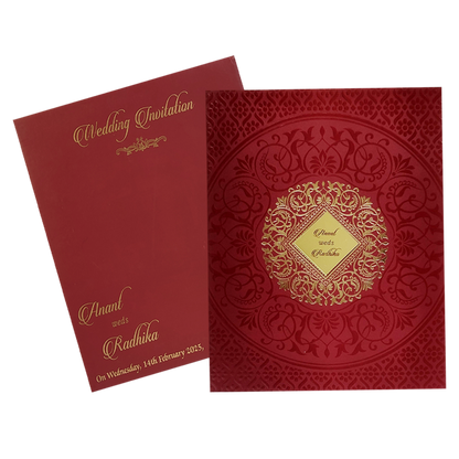 Maroon Mandala Hindu Wedding Card