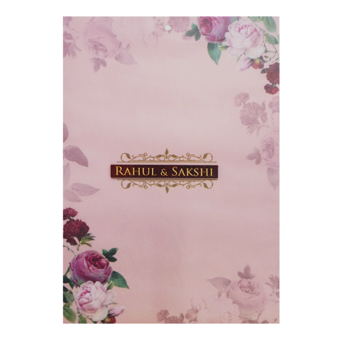Pink Floral Wedding Invitation Card
