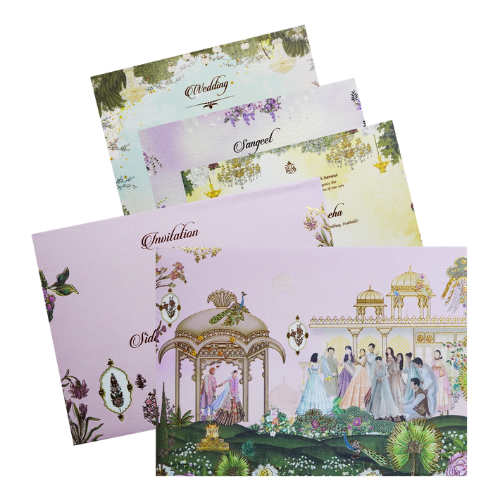 Pale Pink Padded Wedding Card
