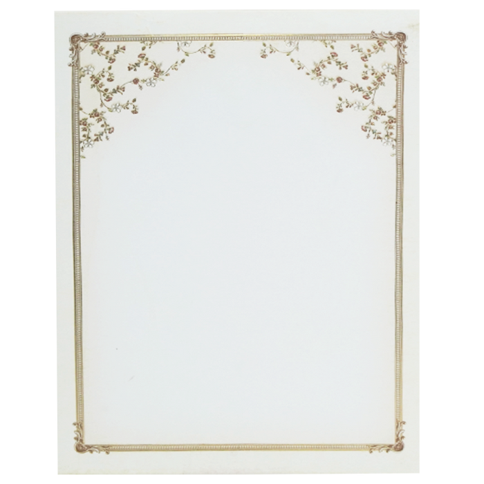 Cream Gold Floral Padded Wedding Card