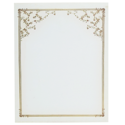 Cream Gold Floral Padded Wedding Card