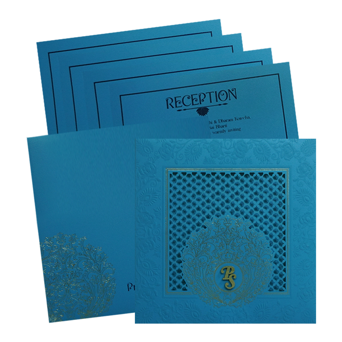 Aqua Blue Premium Invitation Card