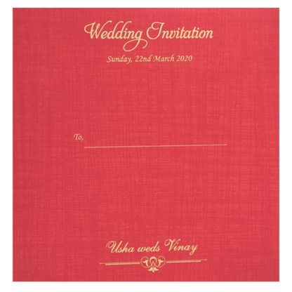 Red Designer Coconut Shape Wedding Card Design-KNF9100R