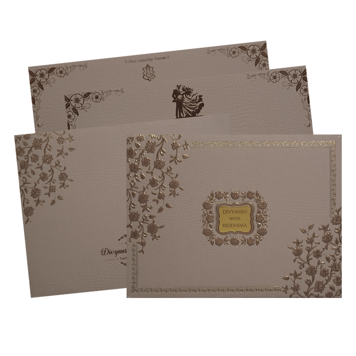 Peach Padded Invitation Card