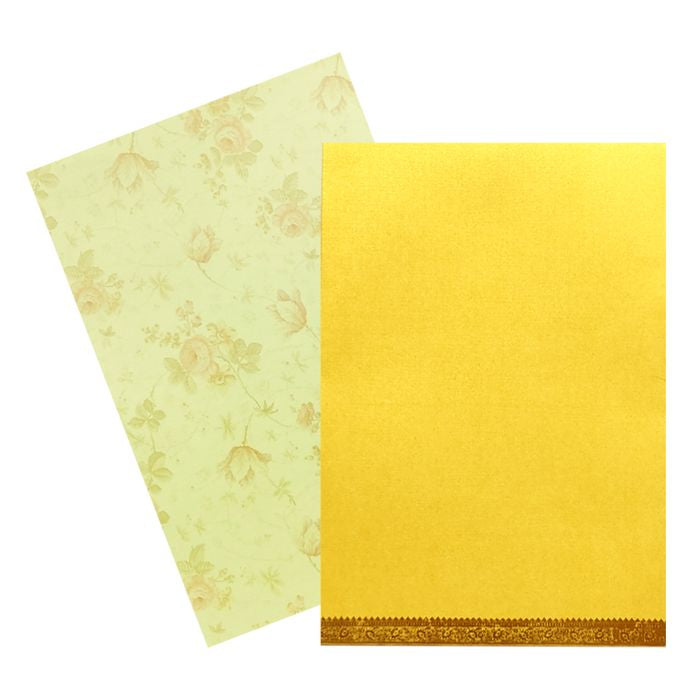 Cream Floral Single Sheet Invitation Card