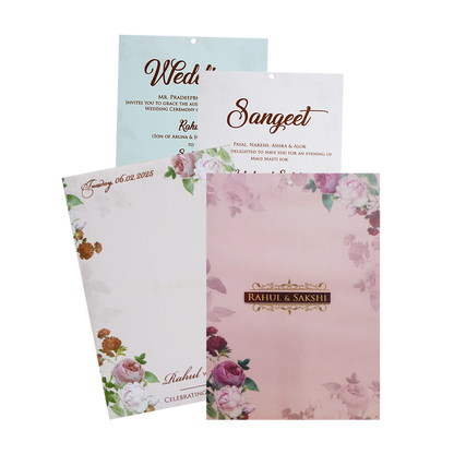 Pink Floral Wedding Invitation Card