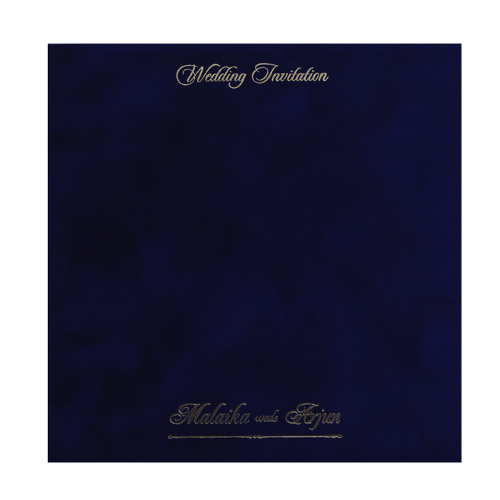 Royal Blue Velvet Padded Invitation Card