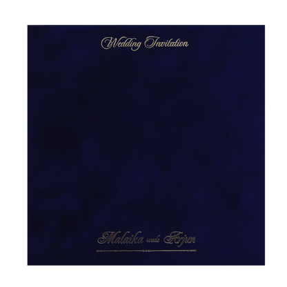 Royal Blue Velvet Padded Invitation Card