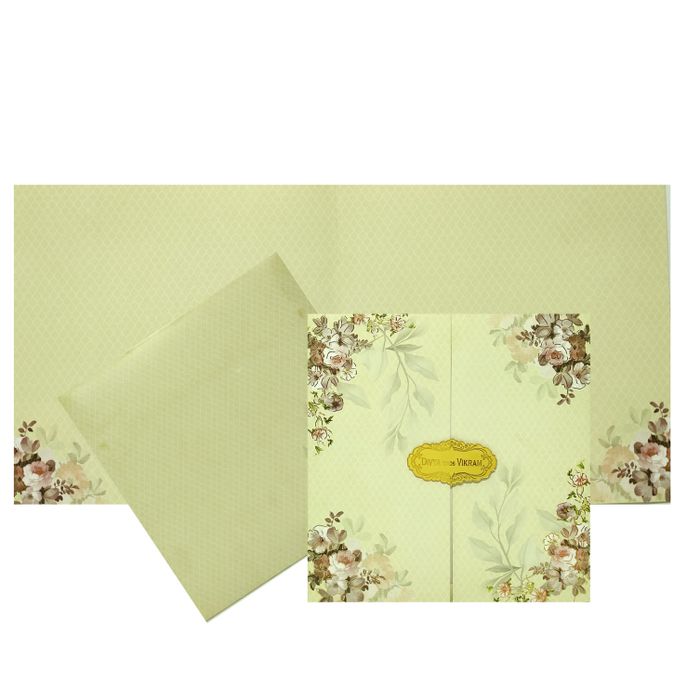 Pista Green Floral Design In Door Opening Pattern-KNKBY5408