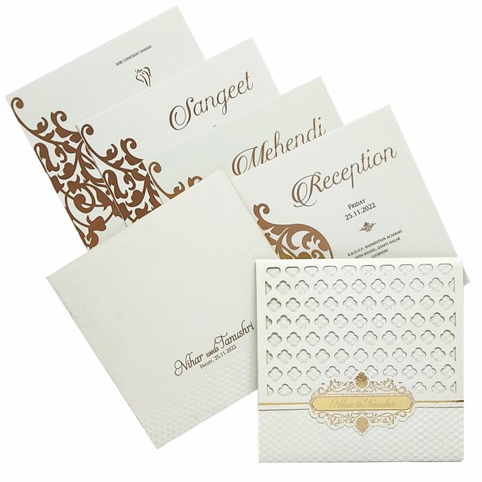 White box laser cut invitation card